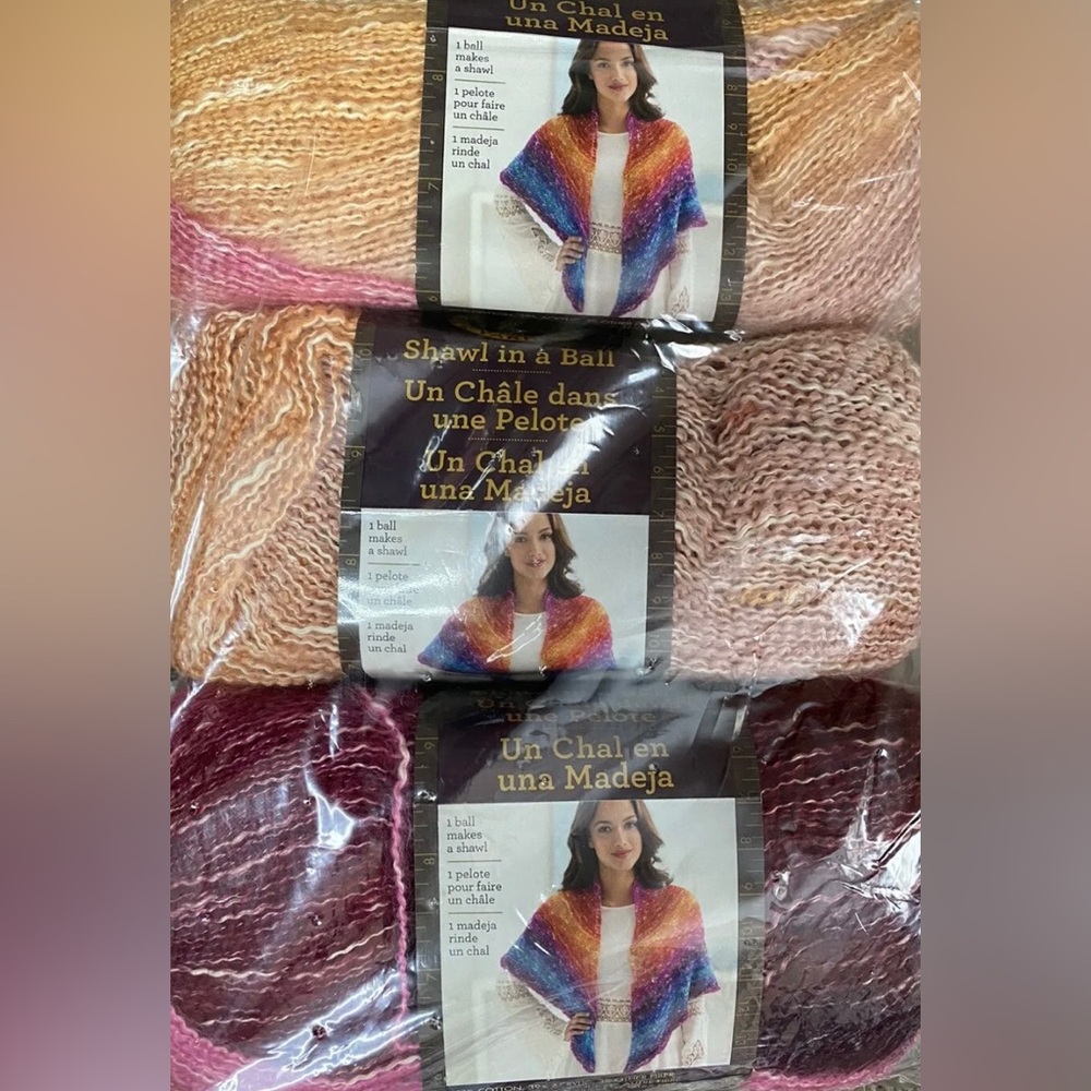 9 skeins for $50 Lion Brand SHAWL IN A BALL - YARN LOT - Final Price